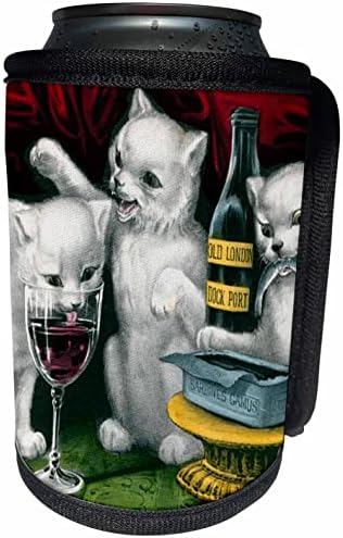 3drose слика на сликање на три пијани мачки кои пијат алкохол - може да се лади обвивка за шише