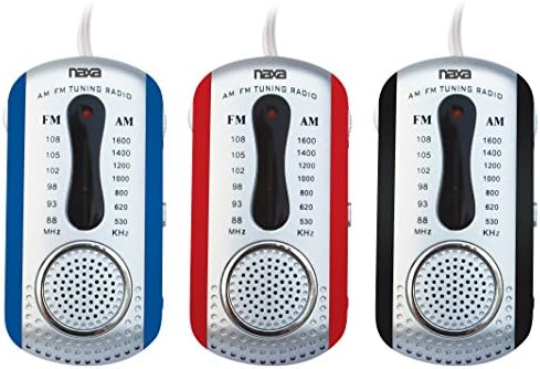 Naxa Electronics NR-721 Portable AM/FM мини џеб радио со вграден звучник, сина, 8,25 инчи x 5,25 инчи x 1,60 инчи
