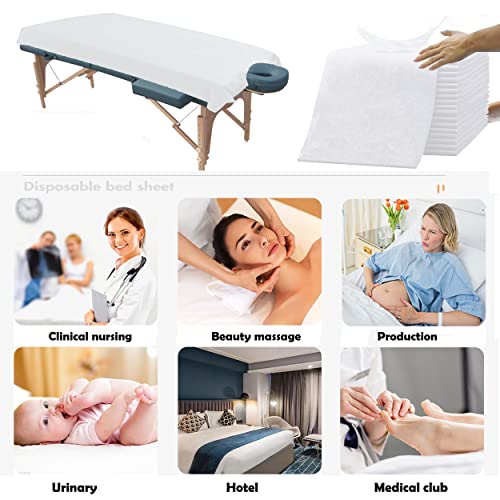 100 парчиња масички за масажа за еднократна употреба, не ткаени кревет за дишење, 31 *71 тенки капаци за кревет за покривка на хотелски табела за салони за убавина