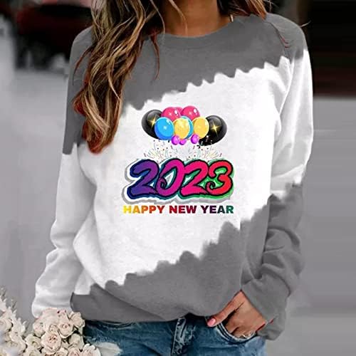 2023 Модни Кошули За Жени Долги Ракави Вратоврска-Боја Боја Блок Маици Пуловер Блузи Лабава Секојдневен Дуксер Маица
