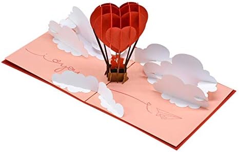 Cutpopup Valentine картички се појавуваат, двојки балони со воздух, романтични loveубовни картички за Денот на вinesубените, картичка