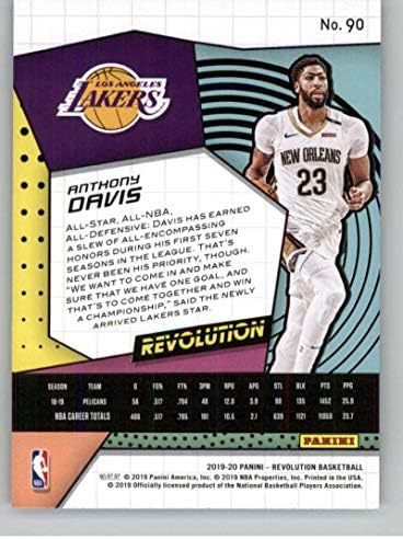 2019-20 Револуција Кошарка 90 Ентони Дејвис Лос Анџелес Лејкерс Официјална трговска картичка во НБА од Панини Америка