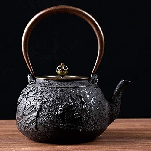 Леано железо чајник врела чај зовриена вода леано железо чајник 1.3L Рачно изработен стар железо котел, lsxysp, леано железо, 23x15x10cm