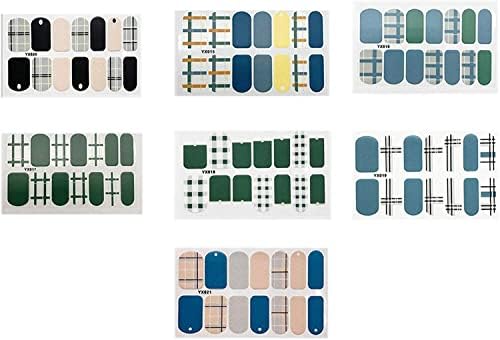 Пулабо 7 листови мелење на налепници за мат нокти целосна покривка на ноктите Декларации за маникир за маникир декор самолепливи