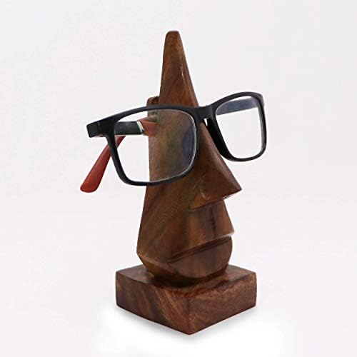 Ајјуни рачно изработен уникатен дрвен спектакл на држачи за очила за очила за мажи и жени, 6 инчи