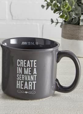 Слуга Срце Јован 13: 14, 16 Кафе Кригла Со Подарок Бенд 13 унца Инспиративна Каменина Кафе Кригла