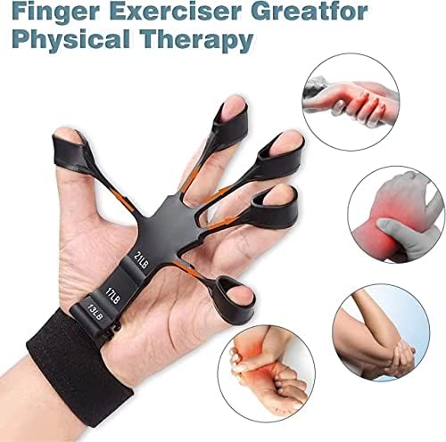 Wankang Finger Rander Rand Granger Trainer Обучувач за прилагодување на прстите за продолжување на прстите 6 Отпорен на ниво на рачно за зајакнување