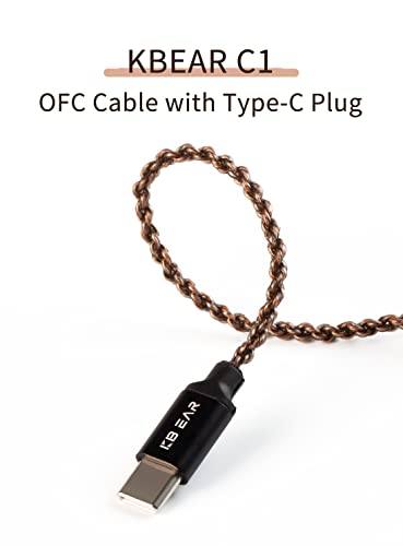 Keephifi кабел за слушалки-kbear тип-c1 конектор за приклучоци надградба на кабел за кабел со интерфејс TFZ пинови, микрофон за откажување