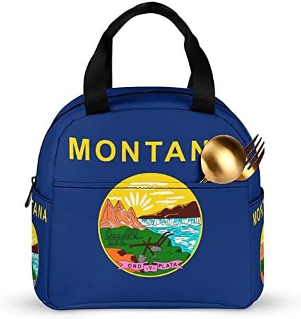 Монтана Калифорнија Државно Знаме Кутија За Ручек Ладилник За Мраз Торба Изолација Чанта Пренослив За Работа Пикник