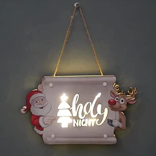 Божиќен знак со LED светла Додадете одлична Божиќна вибрација за деца девојчиња за момчиња за момчиња, играчки за подароци за подароци Божиќно