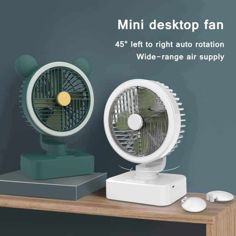 Quesheng Home Desktop Air Cooler Fal со LED ноќно светло USB Air Collecter 3 Gear Adjust 45 ° Auto Rotation