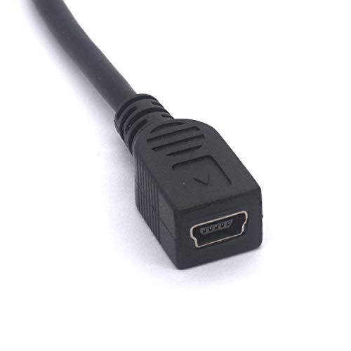 Mini USB женски до микро USB лев кабел кабел - 90 степени Б микро USB машки до мини адаптер за конектор за жени за MP3 камера