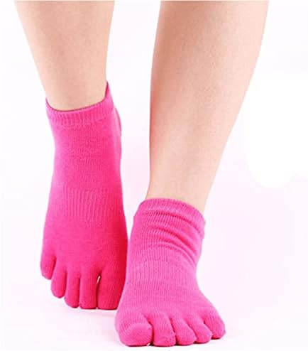 Xjjzs жени анти-лизгачки јога чорапи поставени нелизгачки јога ракавици анти-лизгачки силиконски точки со пет прсти пети за масажа спортови