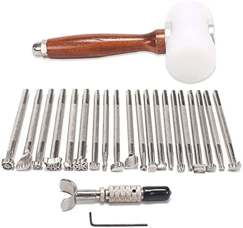 Кожни алатки за печат на кожени резба за резба, комплет за алатки за кожни кожни занаетчиски марки