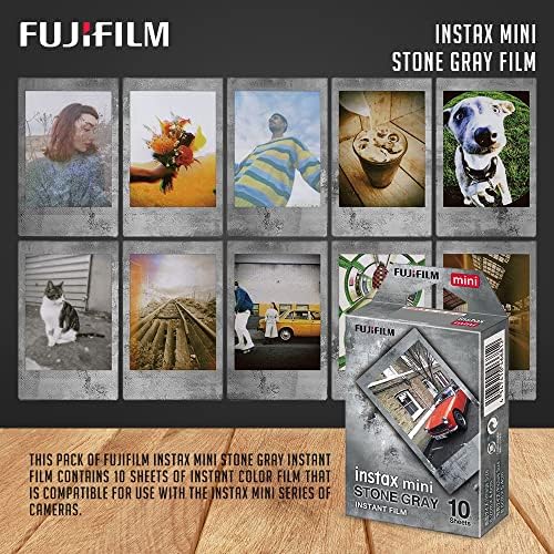 Fujifilm Instax Мини Камен Сива Филм Наменета За Сите Instax Мини Камери &засилувач; Паметен Телефон Печатачи, Филмот Е ISO 800