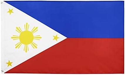 Bmaller Филипинско знаме Филипини знаме живописна боја и фадеј доказ за платно заглавие и полиестер со двојно зашиени со месинг