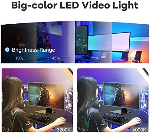 EODNSOFN затемнет LED LED видео -ламба панел EU Plugle Filler Light Tricolor Фотографско осветлување
