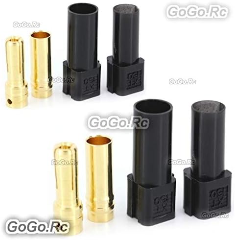 Gogorc 6 пар XT150 6mm голем тековен мотор -куршум конектор машки/женски w/ракав црно