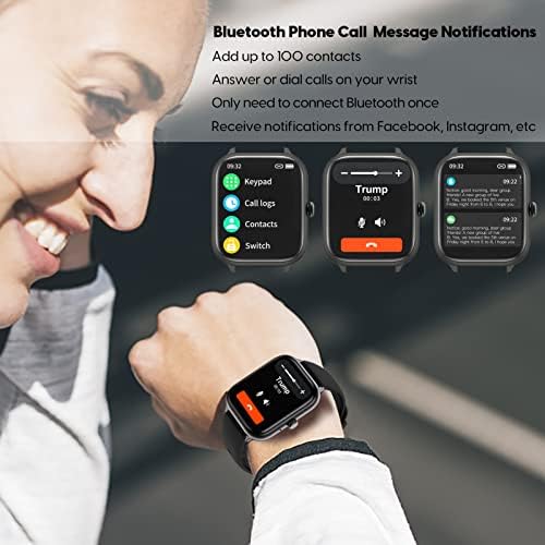 [2 Часовници] Паметен Часовник 2022, HD Целосен Екран На Допир Паметен Часовник За Андроид И iOS Телефони Фитнес Тракер Со Отчукувањата