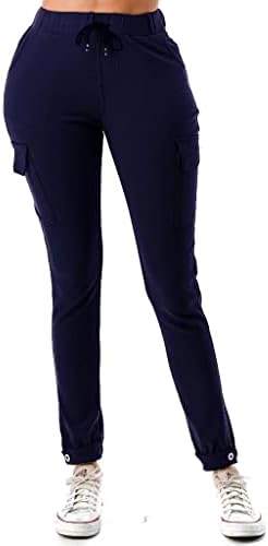 Женски карго џогери со високи половини со високи панталони за џогирање со џебови за комунални услуги
