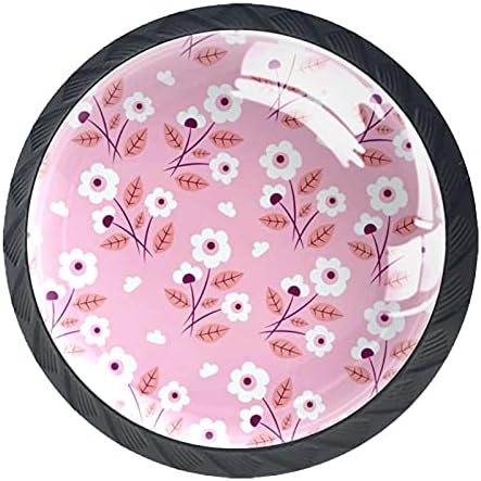 Kraido розова дива мала цветна шема на шема на фиоки рачки 4 парчиња тркалезно копче за кабинет со завртки погодни за домашна бања бања Мебел