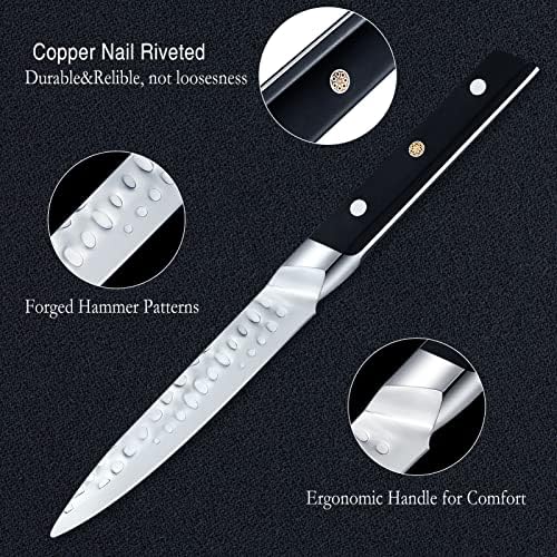 Нож за комунални услуги Shajwo 5 инчи кујнски алатка за пакети со високи фалсификувани германски не'рѓосувачки челик целосен нож за паркирање