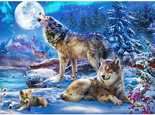 DIY 5D дијамантски сликарство на животни волци везови мозаик крст-бод комплети целосна вежба Дијамант rhinestones слика дома декор CY-DW00432