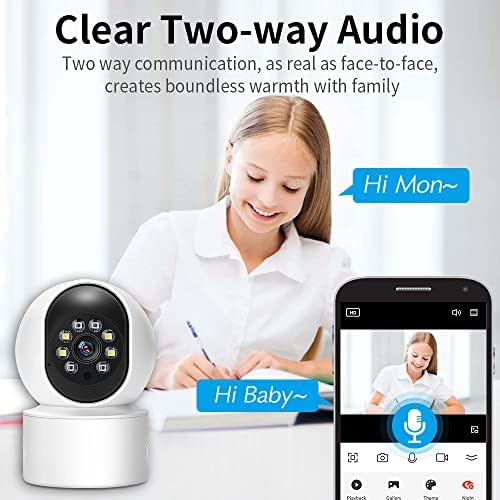 Fan Ye 3PCS 5MP Camera WiFi Video Indoor Security Home Baby Monitor IP CCTV безжична веб -камера ноќно гледање паметно следење на EU Plug 5MP камера