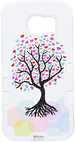 Асмина Таф хибриден заштитник на телефонот за Samsung G920 Galaxy S6 - Пакување на мало - Loveубовно дрво/бело