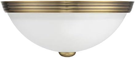 Савој Хаус 6-780-11-322 Флејт монтиран светло за плафон во топла месинг финиш со бело стакло