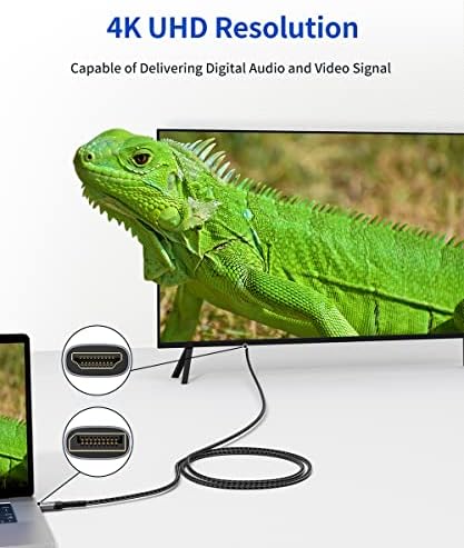 JSAUX 4K DisplayPort ДО HDMI Кабел 3.3 FT, DP До HDMI Видео UHD 2k@120hz/4K@30 Најлон Плетенка DP ДО HDTV Uni-Насочен Кабел За Dell, Монитор,