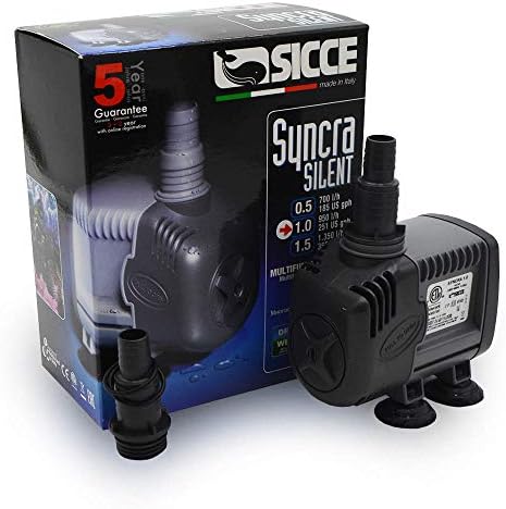 SICCE Syncra Тивок 1.0 Мултифункционален 251 GPH Потопна Пумпа за Вода | италијански Направен 16w Ултра Тивок Издржлив Аквариумски Резервоар