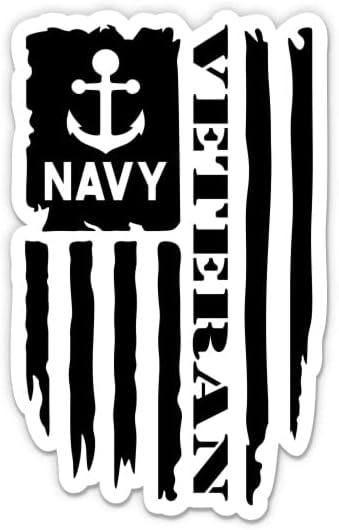 Налепница за ветерани на морнарицата - налепница за лаптоп 3 - водоотпорен винил за автомобил, телефон, шише со вода - Декларан за ветеран