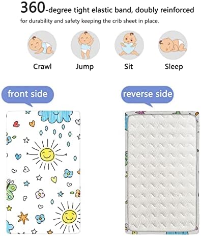 Расадник тематски вграден креветче за креветчиња, стандарден сад за душек за креветчиња, мек дете за дете, вграден лист со бебешки девојчиња, 28