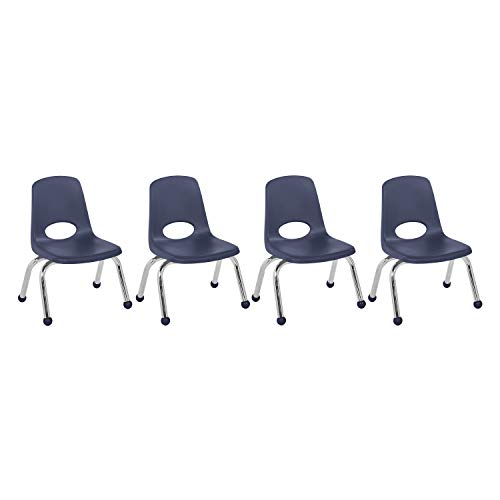 Фабрички Директни Партнери 10377-Нв 10 Училишен Стол, Редење Студентско Седиште Со Хромирани Челични Нозе и Топчести Лизгалки За Домашно