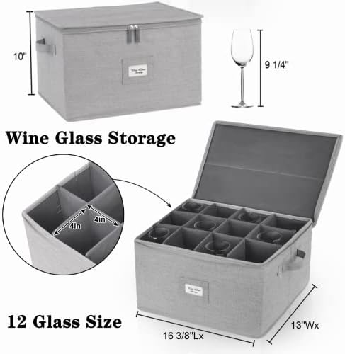 Meyourow.c Складирање на стакло за вино, случаи на складирање на кристално матични софтвер за чаша од шампањ/бело и црвено вино,