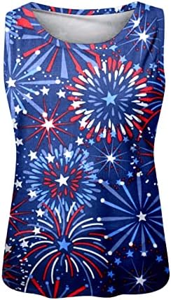 4-ти јули кошули резервоар за врвови за жени во САД знамето летни необични кошули без ракави starsвезди ленти за фитнес резервоар за фитнес