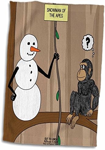3drose Rich Diesslins Смешно надвор од цртаните филмови за ручек - Снежен човек на мајмуните - крпи