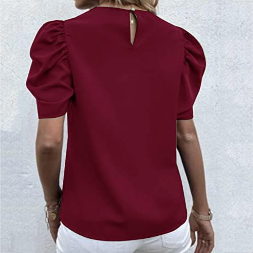 Дами со ракави ракави врвови женски маици o-вратот слатки печатени кратки ракави, летни графички кошули лабава блуза