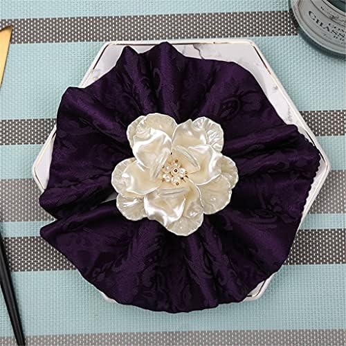 Ореви 10 парчиња европски стил креативен бел цвет цинк легура од салфетка торба бисер цветна салфетка прстен