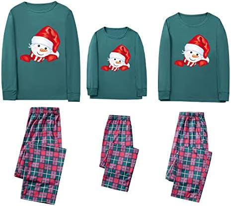 Семејни карирани пижами дното што одговараат на семејни пижами поставува Божиќни снежни луѓе Семејство Божиќни пижами поставени 3XL