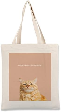 Платно торба за мачки за мачки за жени девојки слатки торбички за мачки за торби за намирници во училишна кујна