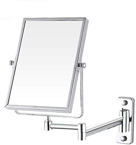 HTLLT убавина шминка огледало Vanity Mirror Wallид бесплатен удар поставен квадрат шминка огледало за бања хотел телескопско хром