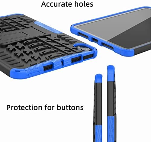 Таблета за носење решение за таблети таблети Компатибилен со iPad mini6 текстура на гума во шок -отпорен TPU+компјутер заштитен случај