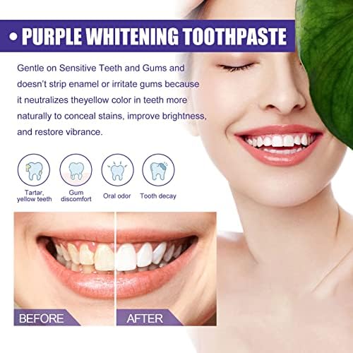 Заби за белење на паста за заби, отстранување на дамки од мирис Освежувачки стоматолошка нега корекција на пурпурна паста за заби 30 млл