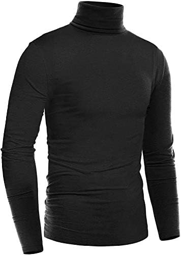 Aioom Mens Casual Slim Fit Thermal Termleneck T Mirests Долги ракави Основна плетена кошула за пулвер