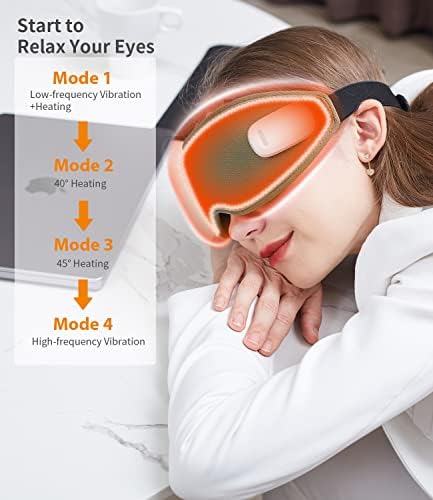JXP 3 во 1 маска за спиење, масиво за очите безжични очите со топлина и вибрации, загреани маски за очи за суви очи, темните кругови го подобруваат
