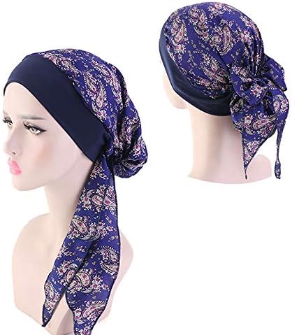 БА нож Хемо -глава Турбани за жени за жени со долга коса глава шамија на шалци за рак на шамии шал подароци за опаѓање на косата