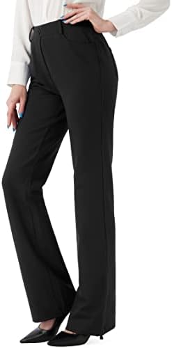 Женски затегнати панталони за фустани за подигање канцелариски деловни деловни делови со џебови 30 /32 INSEAM