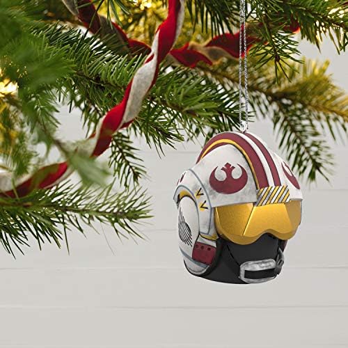 Hallmark Keepsake Christmas Ornament 2020, Војна на Starвездите: Нова надеж црвена пет бунтовнички пилотски шлем со звук